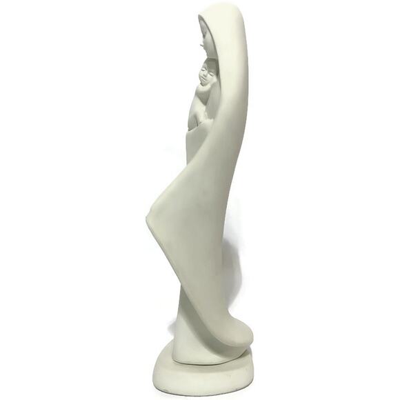 Our Lady With Child Francesco Pinton Porcelain Statue Signed by Artist 16.5 Inch - Picture 11 of 13